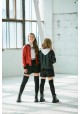 Куртка бомбер короткая черная эко-кожа на кнопках 